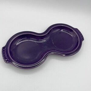 Fiesta‎ Ware Purple Plum Double Peanut Relish Tray USA Vintage Glass Dish